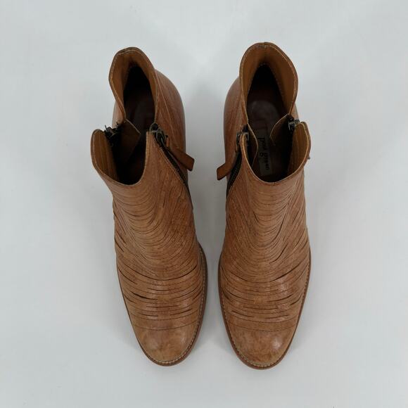 Paul Green Malibu Sliced Zip Bootie UK 5 US 7.5 Cognac Brown Leather Ankle Boot - Picture 3 of 12